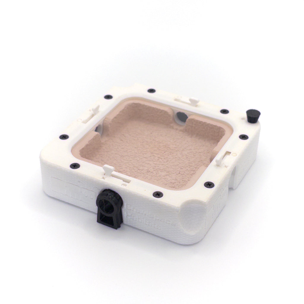 White FlexGrid Nest 4×4 with Atrium insert, one open gypsum chamber